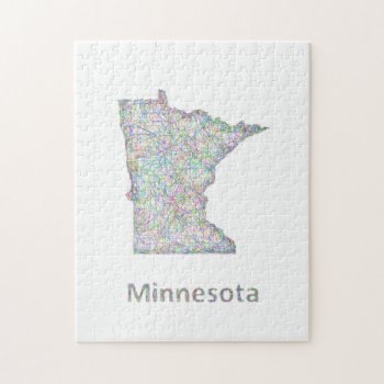 Minnesota Map Jigsaw Puzzle by ZYDDesign at Zazzle