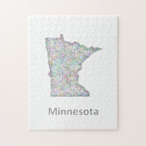 Minnesota map jigsaw puzzle