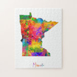 Minnesota Map Jigsaw Puzzle<br><div class="desc">A map of Minnesota,  United States.</div>