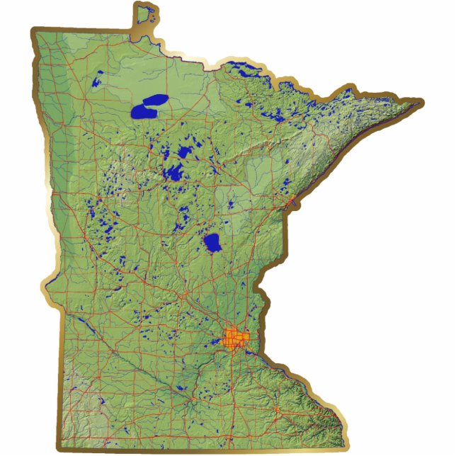 Minnesota Map Magnet Cut Out (Front)