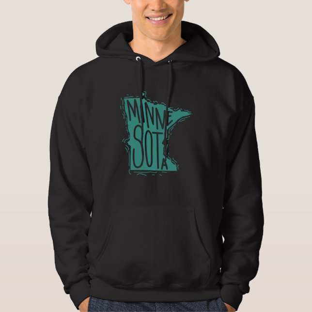 Minnesota Map Outline USA America Hoodie (Front)