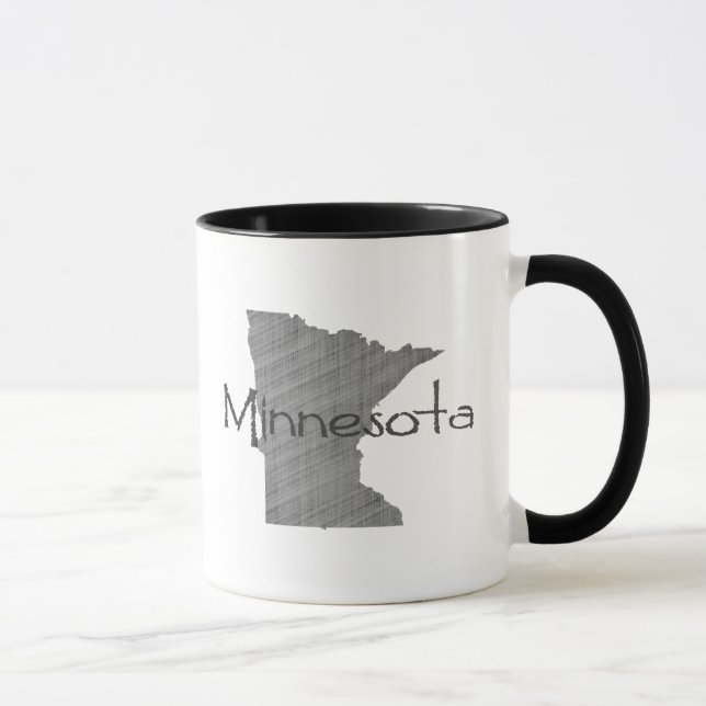 Minnesota Map Shaped Vintage Gray Chalkboard Mug (Right)