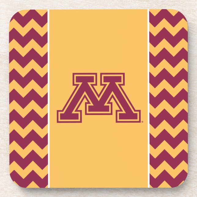 Minnesota Maroon and Gold M Beverage Coaster (Front)