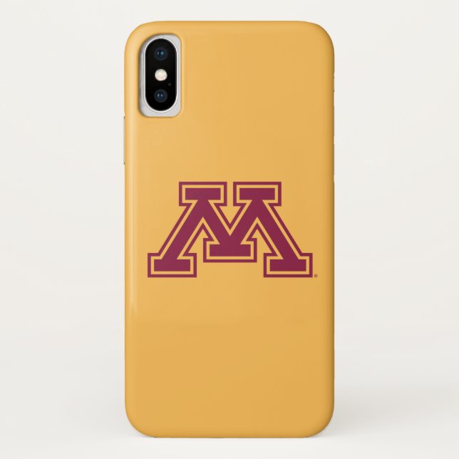 Minnesota Maroon and Gold M Case-Mate iPhone Case (Back)