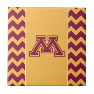 Minnesota Maroon and Gold M Ceramic Tile
