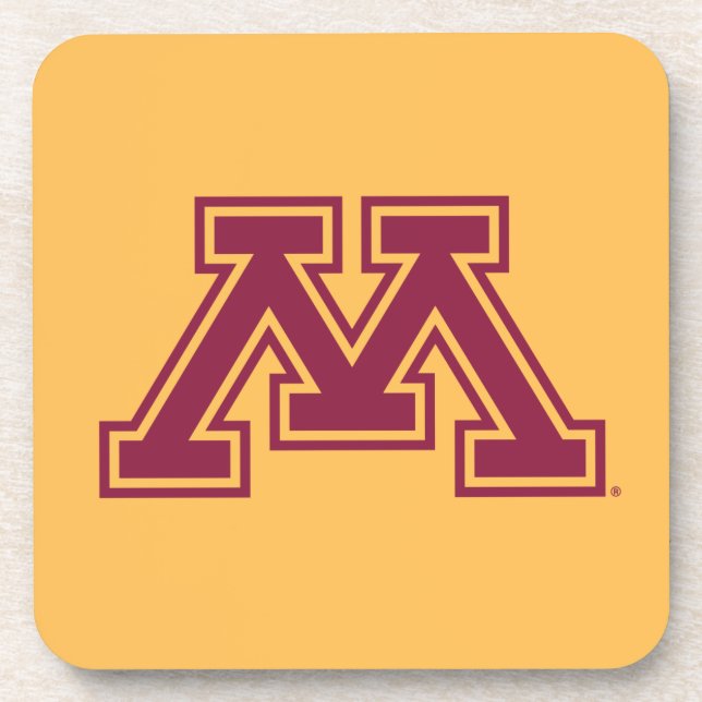 Minnesota Maroon and Gold M Coaster (Front)