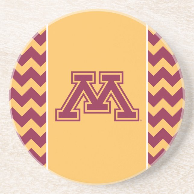 Minnesota Maroon and Gold M Coaster (Front)