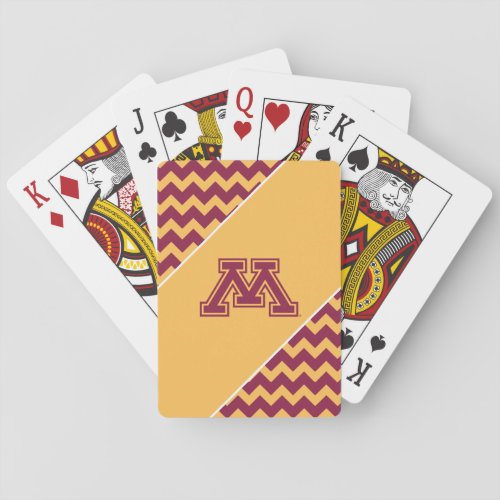 Minnesota Maroon and Gold M Playing Cards