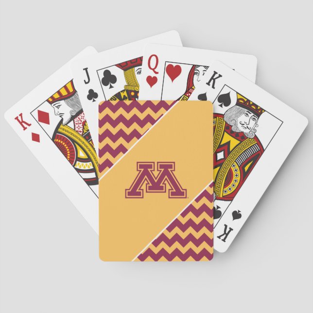 Minnesota Maroon and Gold M Poker Cards (Back)