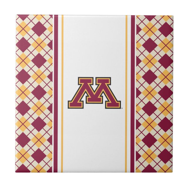 Minnesota Maroon & Gold M Ceramic Tile (Front)