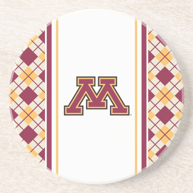 Minnesota Maroon & Gold M Coaster (Front)
