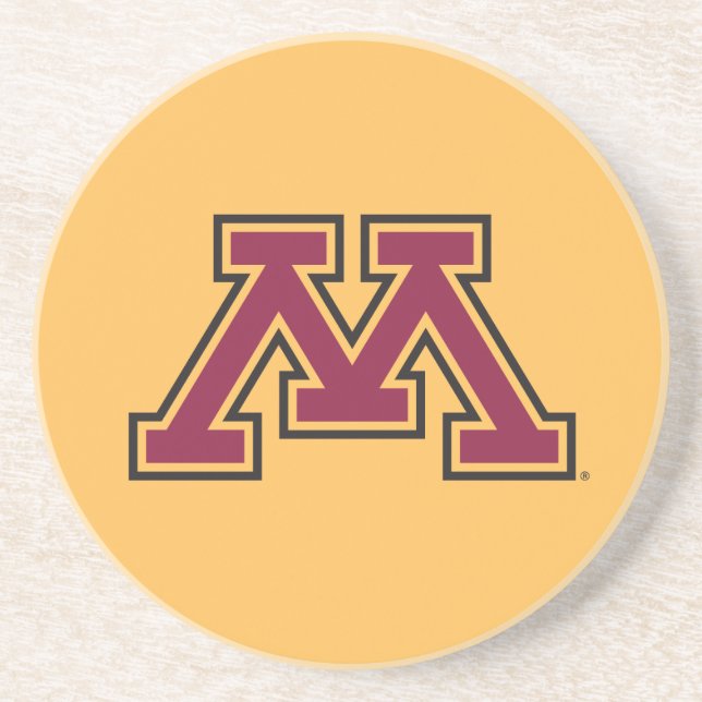 Minnesota Maroon & Gold M Coaster (Front)