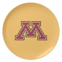 Minnesota Maroon & Gold M Dinner Plate