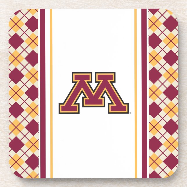 Minnesota Maroon & Gold M Drink Coaster (Front)
