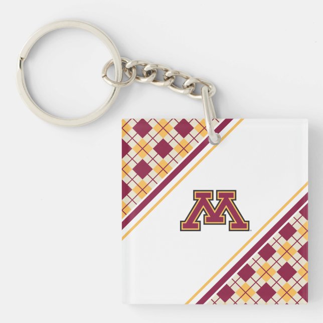 Minnesota Maroon & Gold M Keychain (Front)