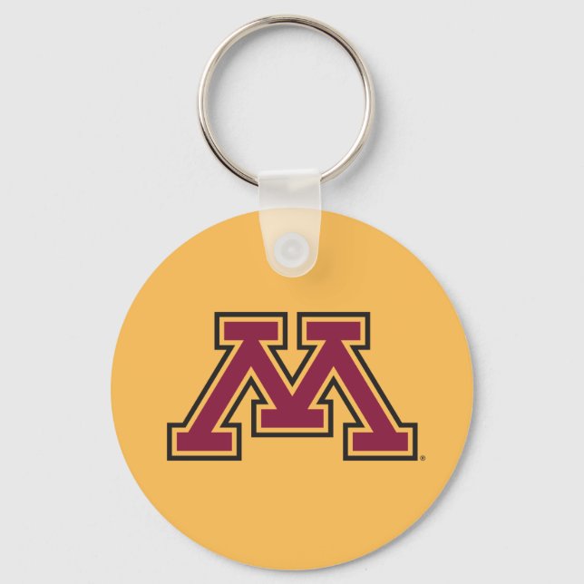 Minnesota Maroon & Gold M Keychain (Front)