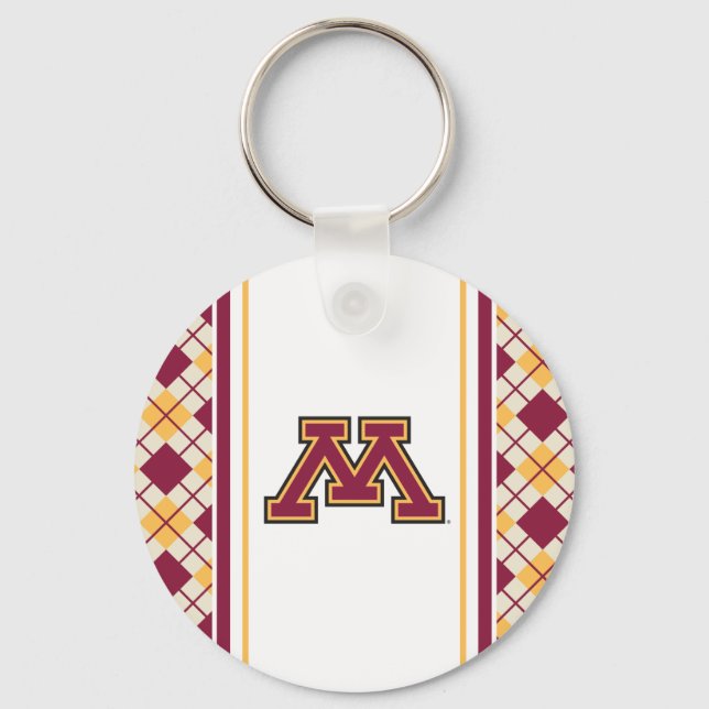 Minnesota Maroon & Gold M Keychain (Front)