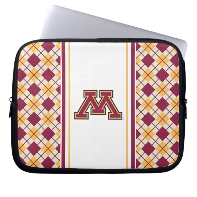 Minnesota Maroon & Gold M Laptop Sleeve (Front)