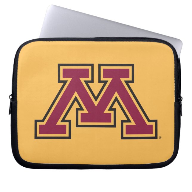 Minnesota Maroon & Gold M Laptop Sleeve (Front)