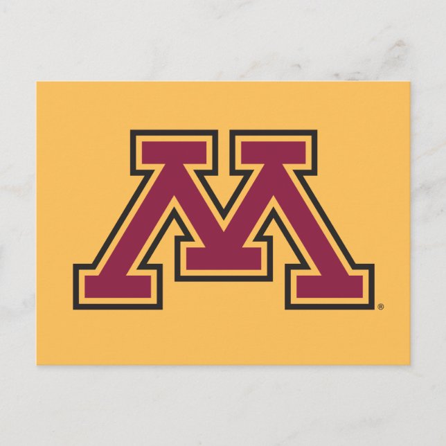 Minnesota Maroon & Gold M Postcard (Front)