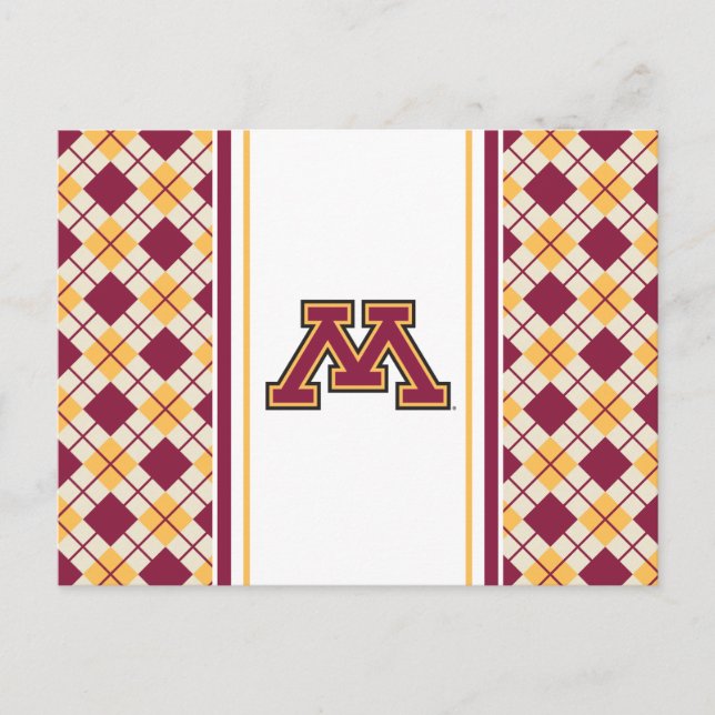 Minnesota Maroon & Gold M Postcard (Front)
