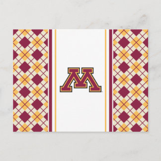 Minnesota Maroon & Gold M Postcard