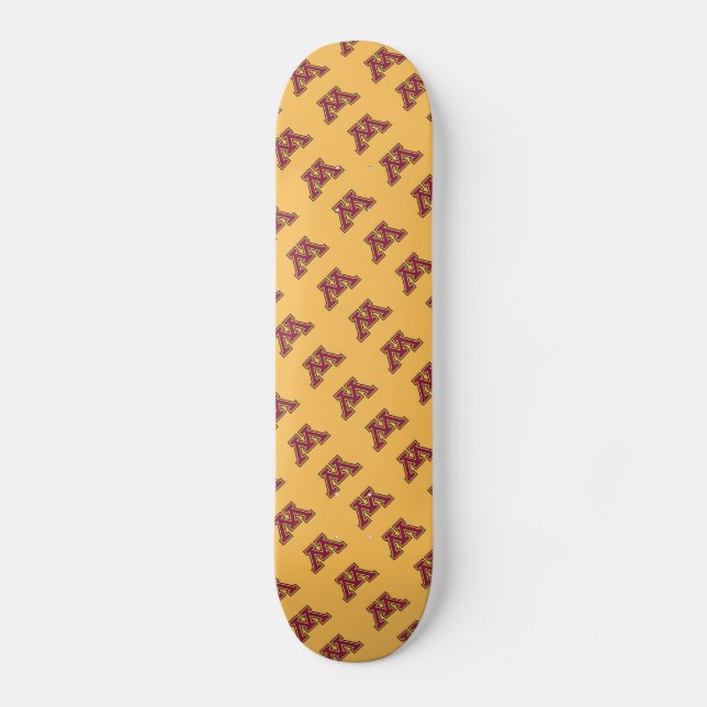 Minnesota Maroon & Gold M Skateboard (Front)