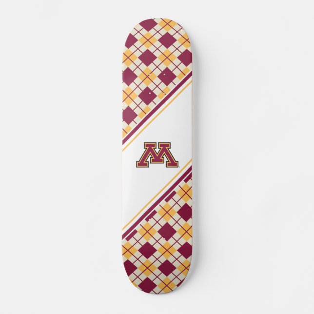 Minnesota Maroon & Gold M Skateboard Deck (Front)