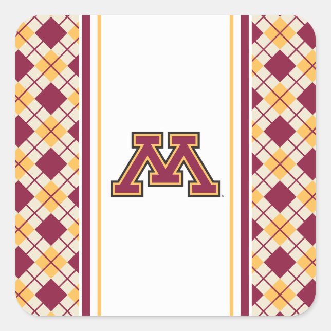 Minnesota Maroon & Gold M Square Sticker (Front)
