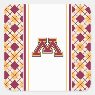 Minnesota Maroon & Gold M Square Sticker