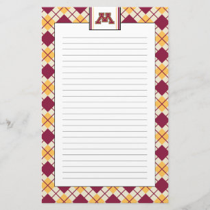 Minnesota Maroon & Gold M Stationery