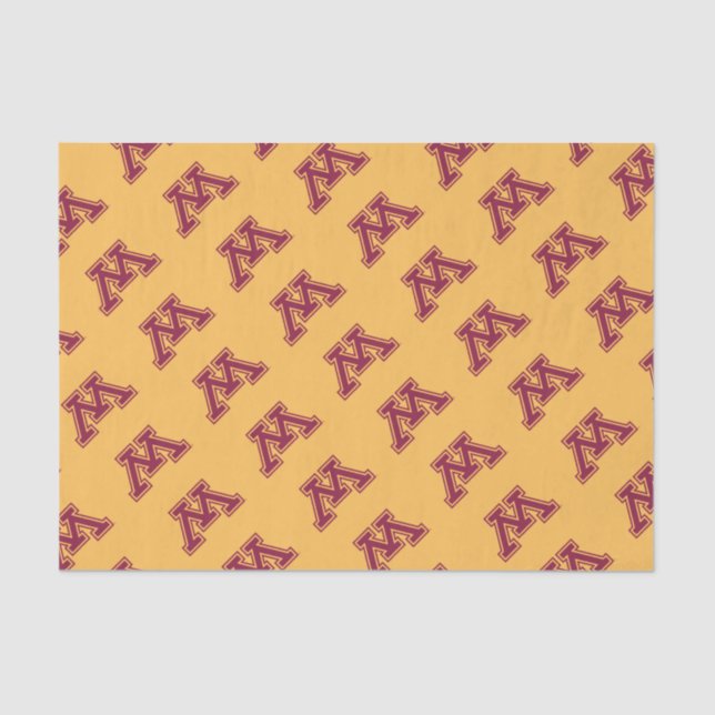 Minnesota Maroon & Gold M Tissue Paper (Front)