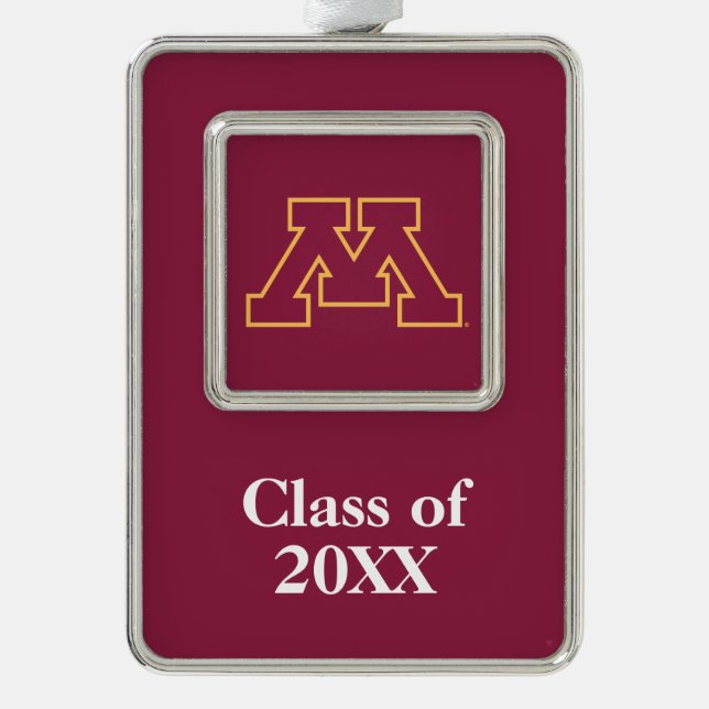 Minnesota Maroon M Christmas Ornament (Front)