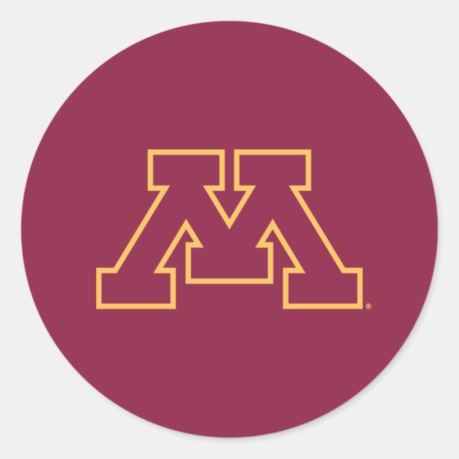 Minnesota Maroon M Classic Round Sticker (Front)