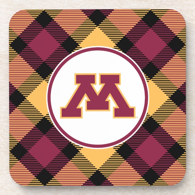 Minnesota Maroon M Drink Coaster (Front)