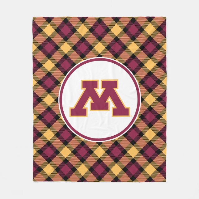 Minnesota Maroon M Fleece Blanket (Front)