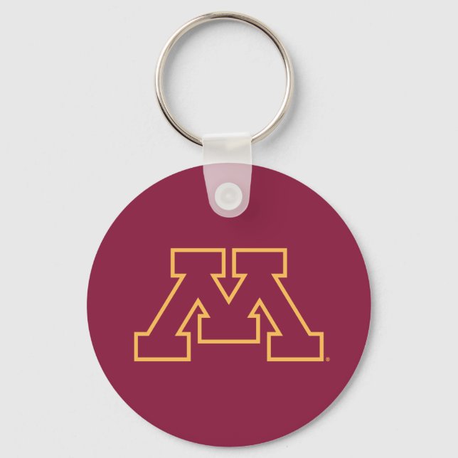 Minnesota Maroon M Keychain (Front)