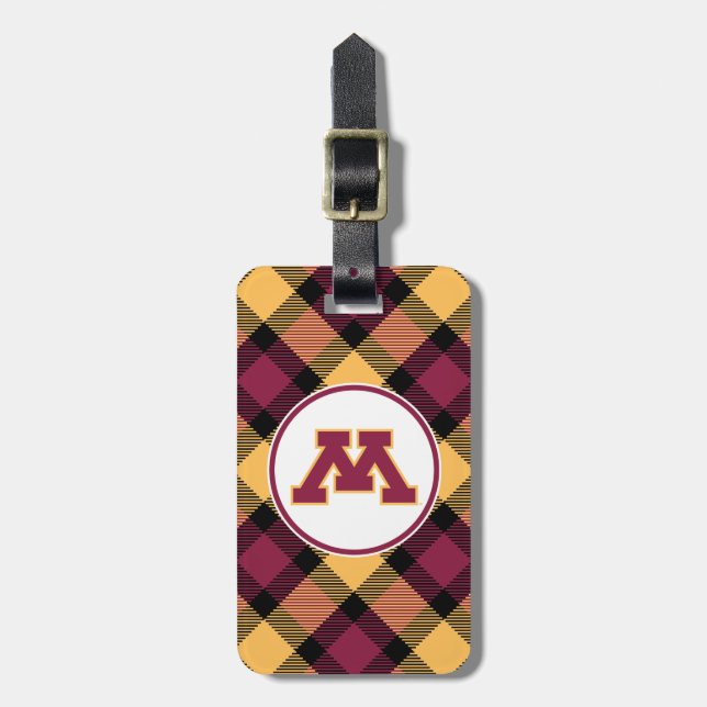 Minnesota Maroon M Luggage Tag (Front Vertical)