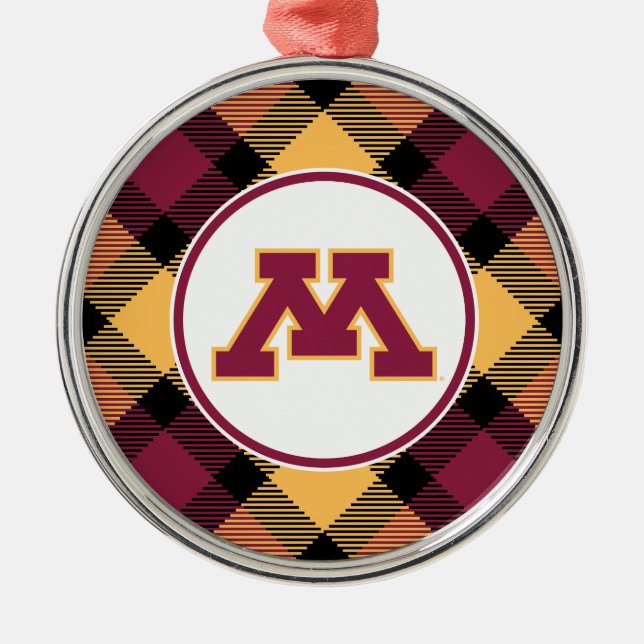 Minnesota Maroon M Metal Ornament (Front)