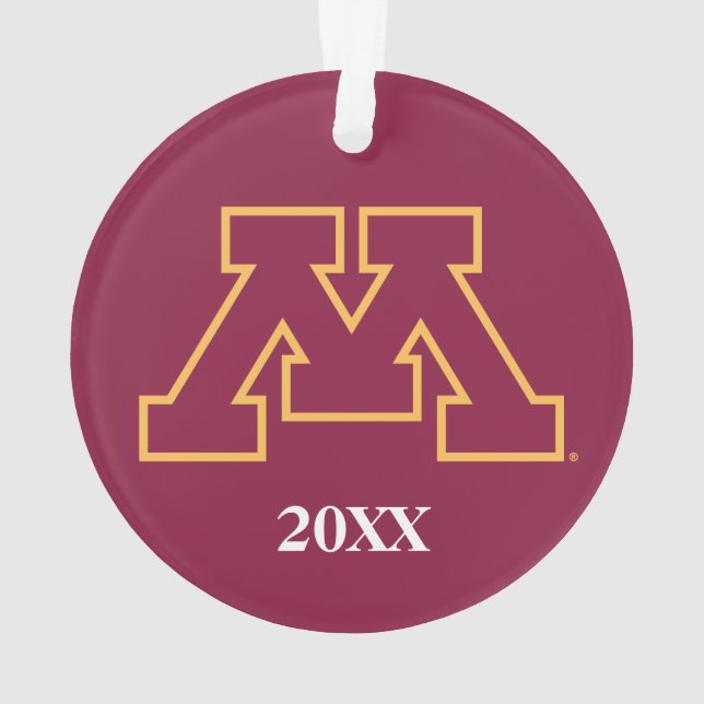 Minnesota Maroon M Ornament (Back)