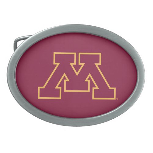 Minnesota Maroon M Oval Belt Buckle