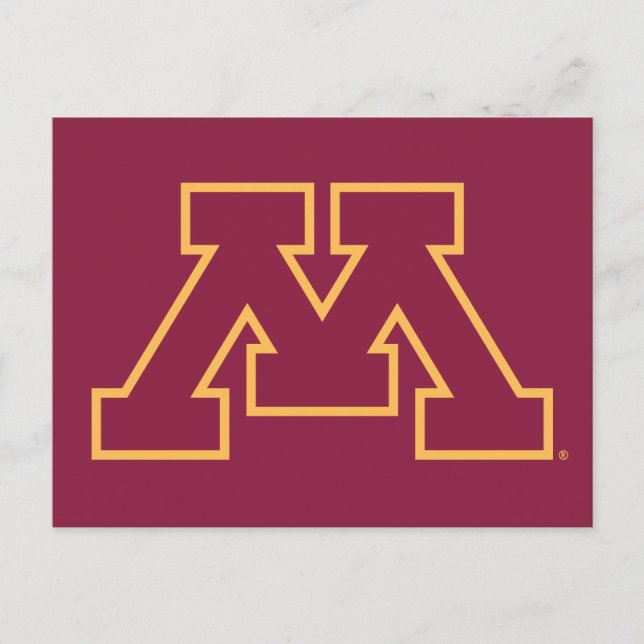 Minnesota Maroon M Postcard (Front)