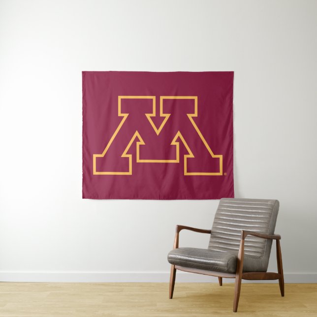 Minnesota Maroon M Tapestry (In Situ (Horizontal))