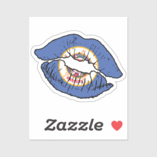 Minnesota Minnesotan Lipstick Love Flag Sticker