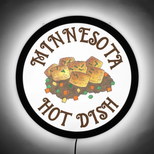 Minnesota MN Hotdish Hot Dish Tater Tot Casserole LED Sign