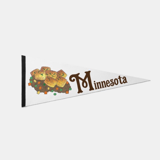 Minnesota MN Hotdish Hot Dish Tater Tot Casserole Pennant Flag (Front)
