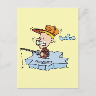 Minnesota MN Ice Fishing Vintage Travel Souvenir P Postcard