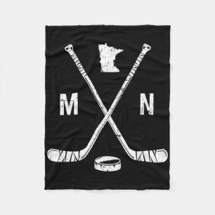 Minnesota Mn Ice Hockey Sticks Sports Team Fan Fleece Blanket