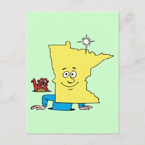 Minnesota MN Vintage Travel Souvenir Caricature Postcard