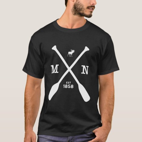 Minnesota Moose And Paddles 1858 Midwest T_Shirt